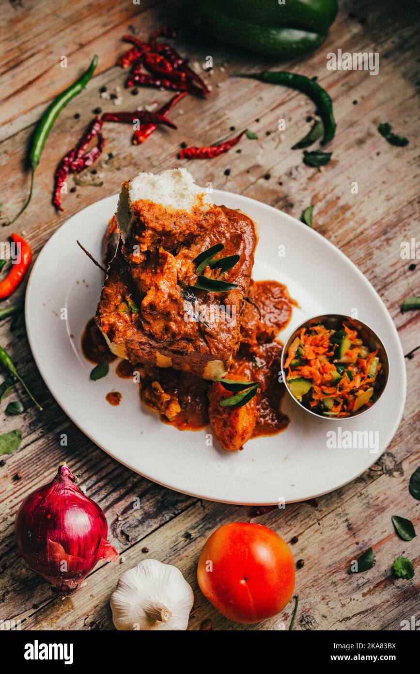 South African Indian food at restaurant Stock Photo - Alamy