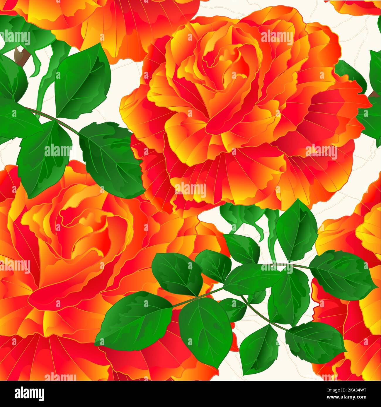 Seamless texture flower orange rose stem vintage cracks in the