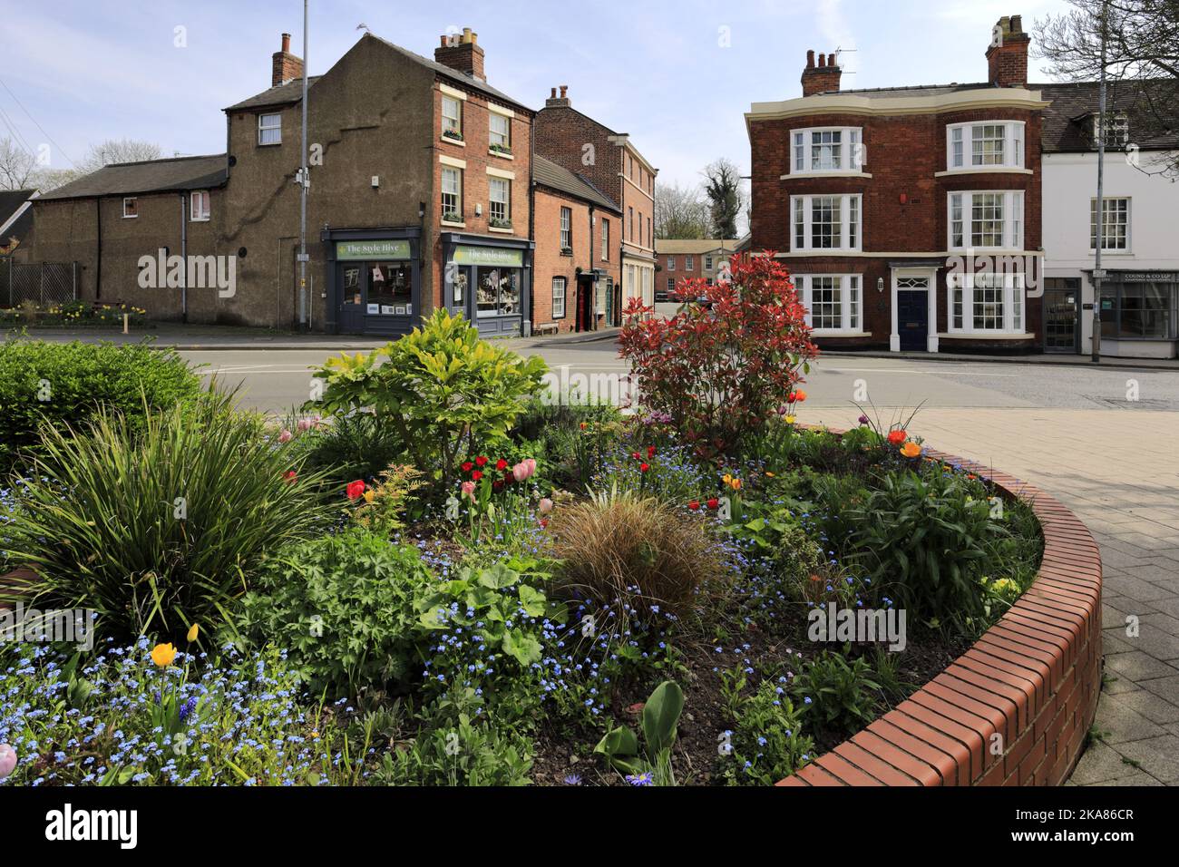 Gardens along Market Street, Ashby de la Zouch town, Leicestershire