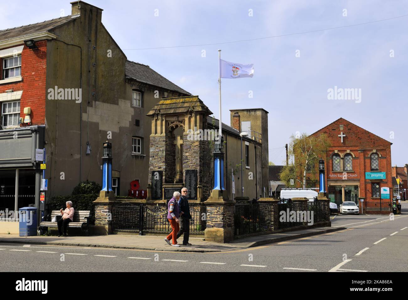 The war memorial, Market Street, Ashby de la Zouch town, Leicestershire