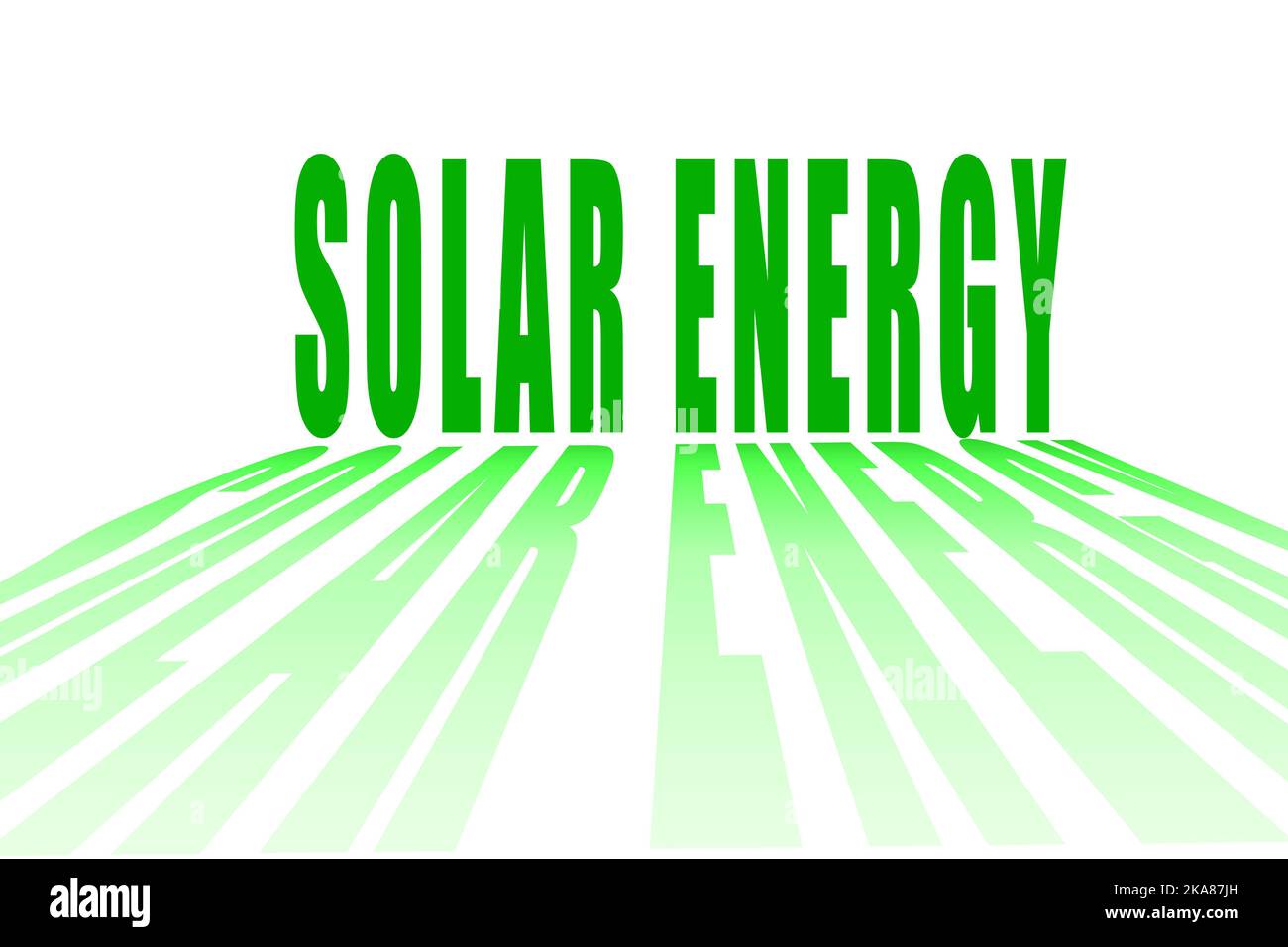 Solar energy written word letters, illustration. Inscription'SOLAR ENERGY' Stock Photo