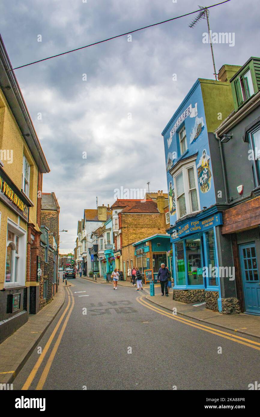 Street view of Broadstairs - a coastal town on the Isle of Thanet