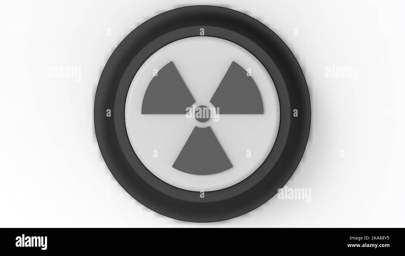 nuclear white button isolated illustration 3d render Stock Photo - Alamy