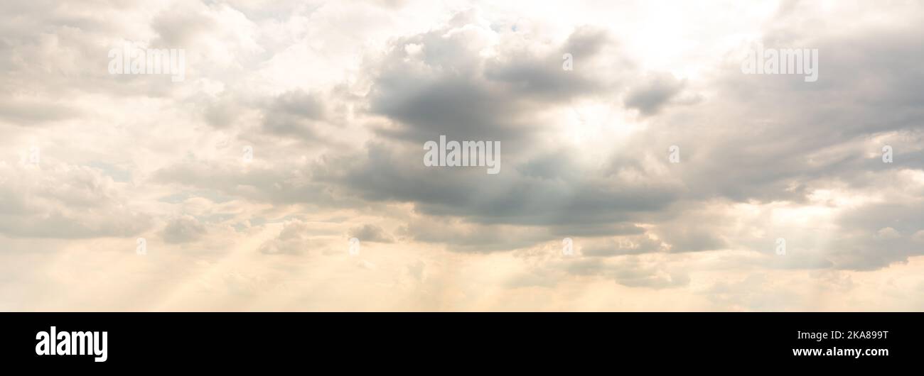 Dramatic sky background. Stormy clouds in dark sky. Moody cloudscape Stock Photo