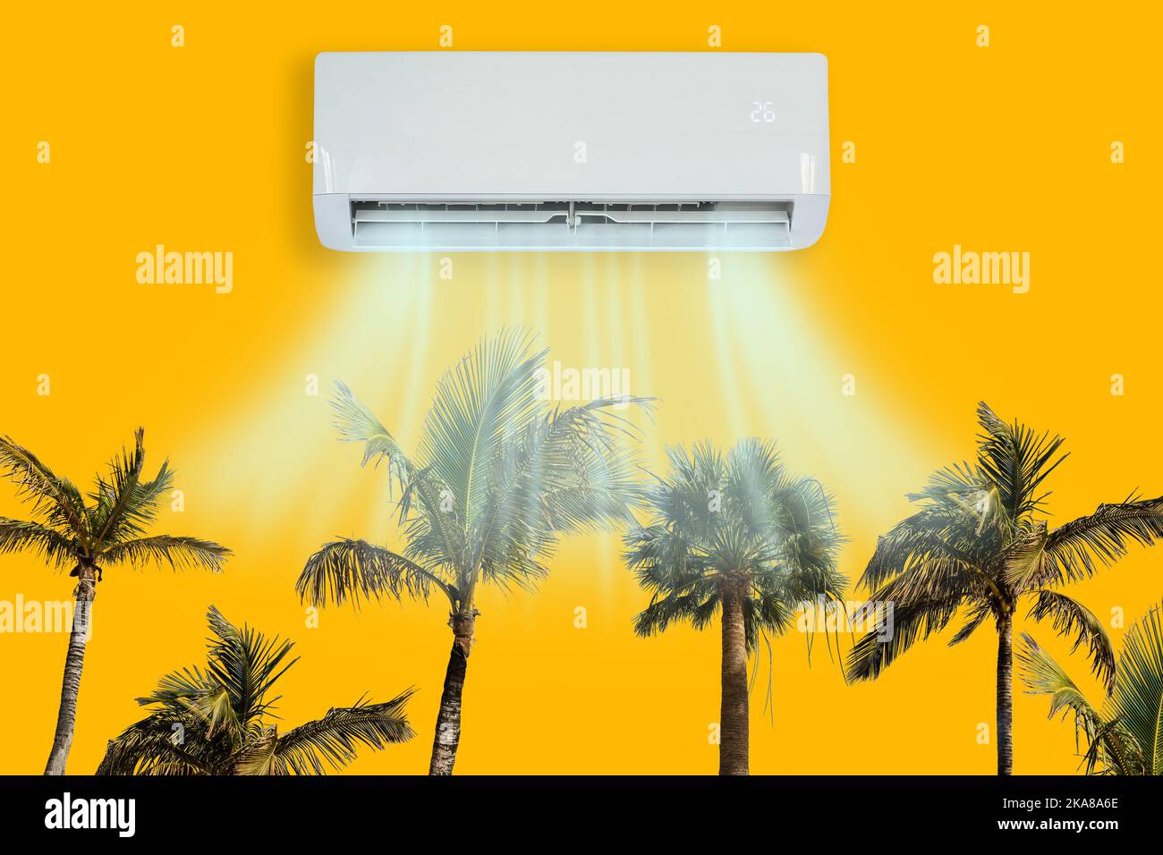 Air conditioner blowing cold air Stock Photo Alamy