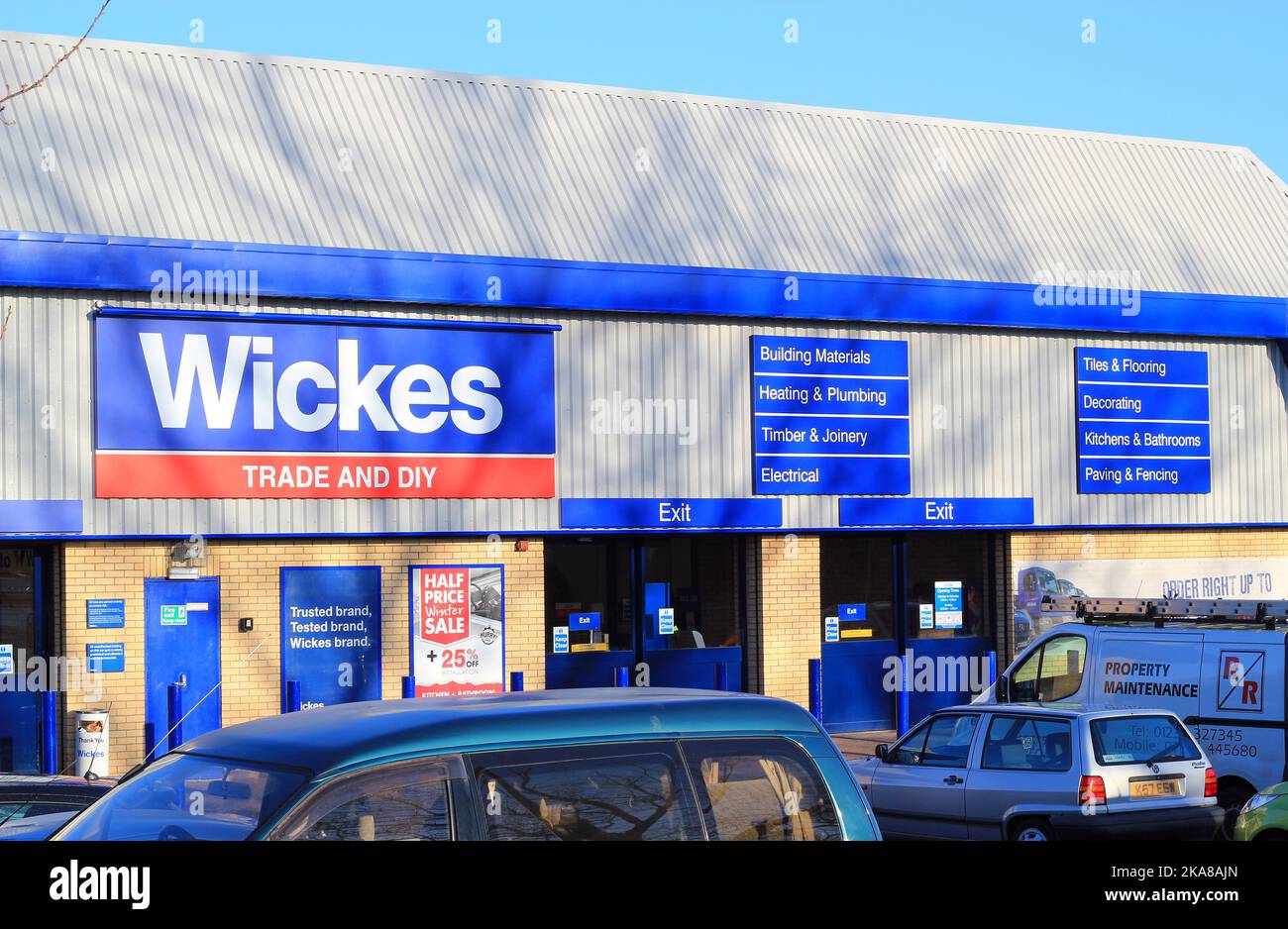 Wickes home improvement store and do it yourself. Builders' supplies. Stock Photo