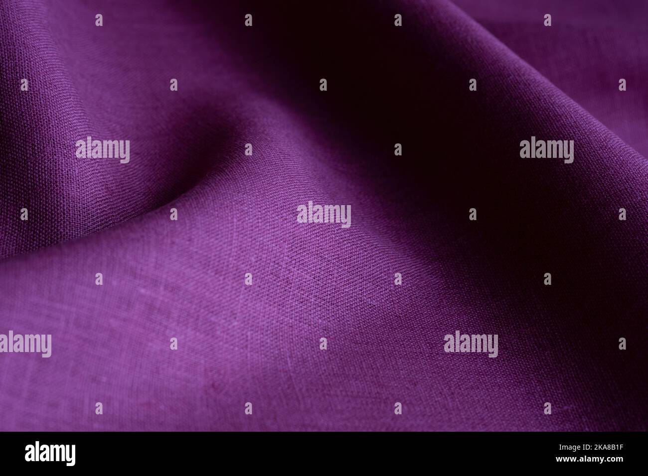 Wrinkled linen cloth folded napkins. Natural linen fabric texture