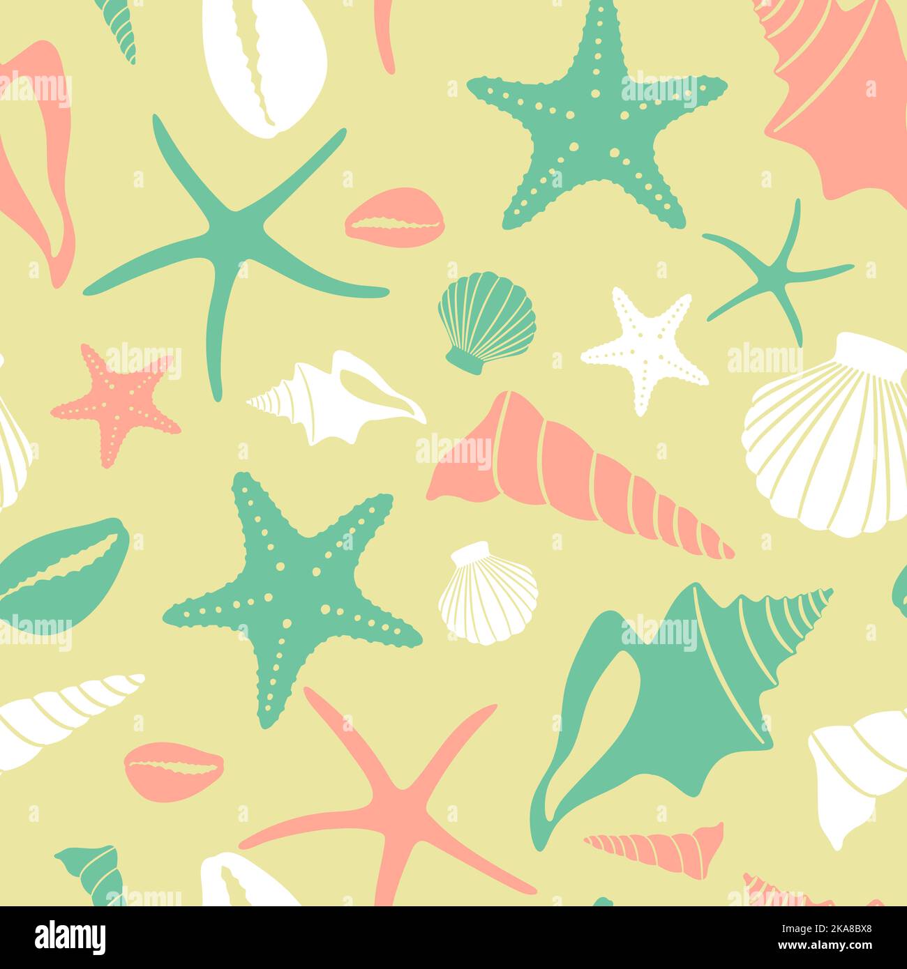Pattern On A Conch Shell Boho seamless pattern with conch shells and sea stars Stock Vector ...