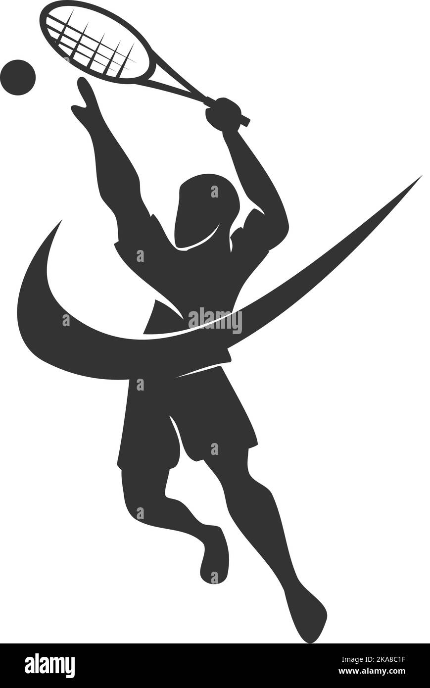 Tennis Sport Silhouette Logo Icon Illustration Brand Identity Stock Vector