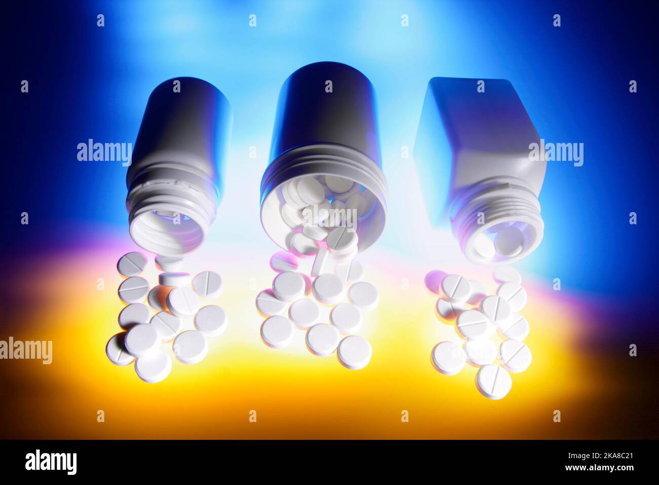 Dose medication tablets in plastic hires stock photography and images