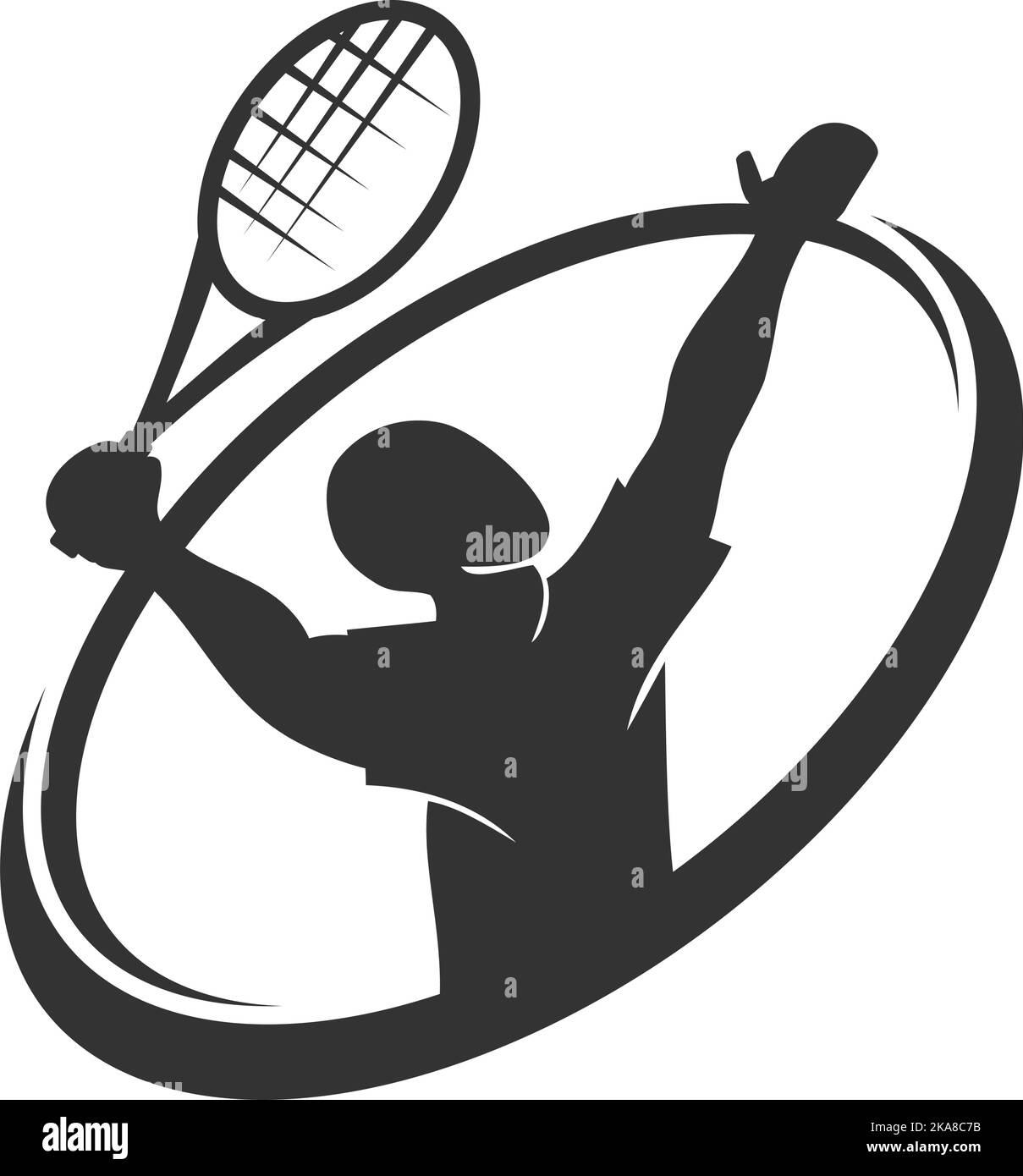 Tennis Sport Silhouette Logo Icon Illustration Brand Identity Stock Vector