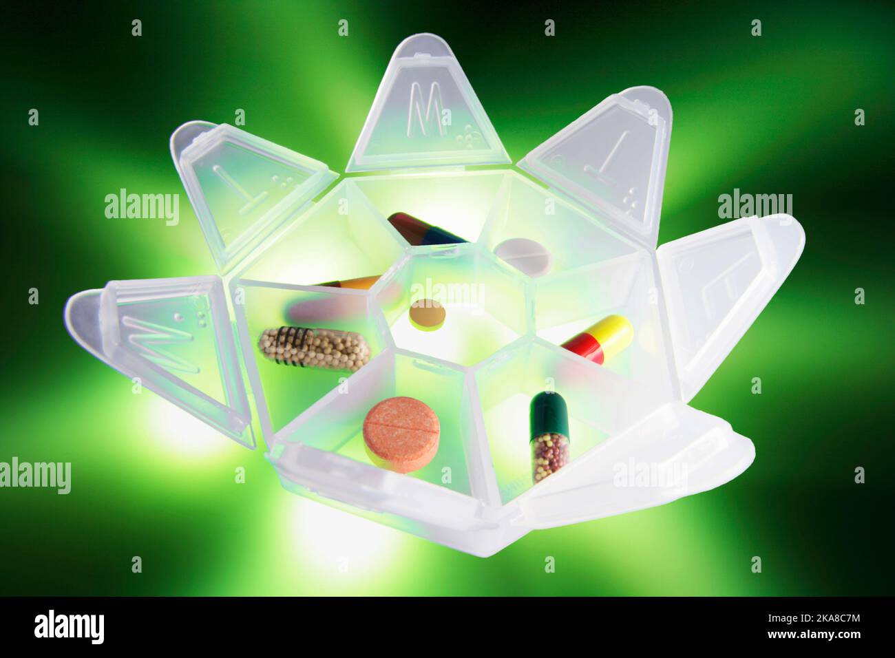 Pills in Pill Box Stock Photo