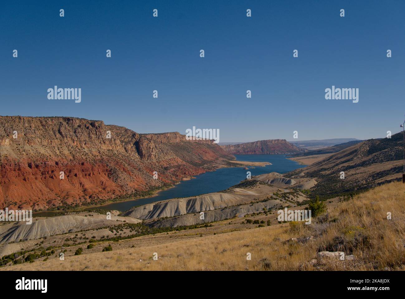 The cliffs of Red Canyon over the Green River, Flaming National