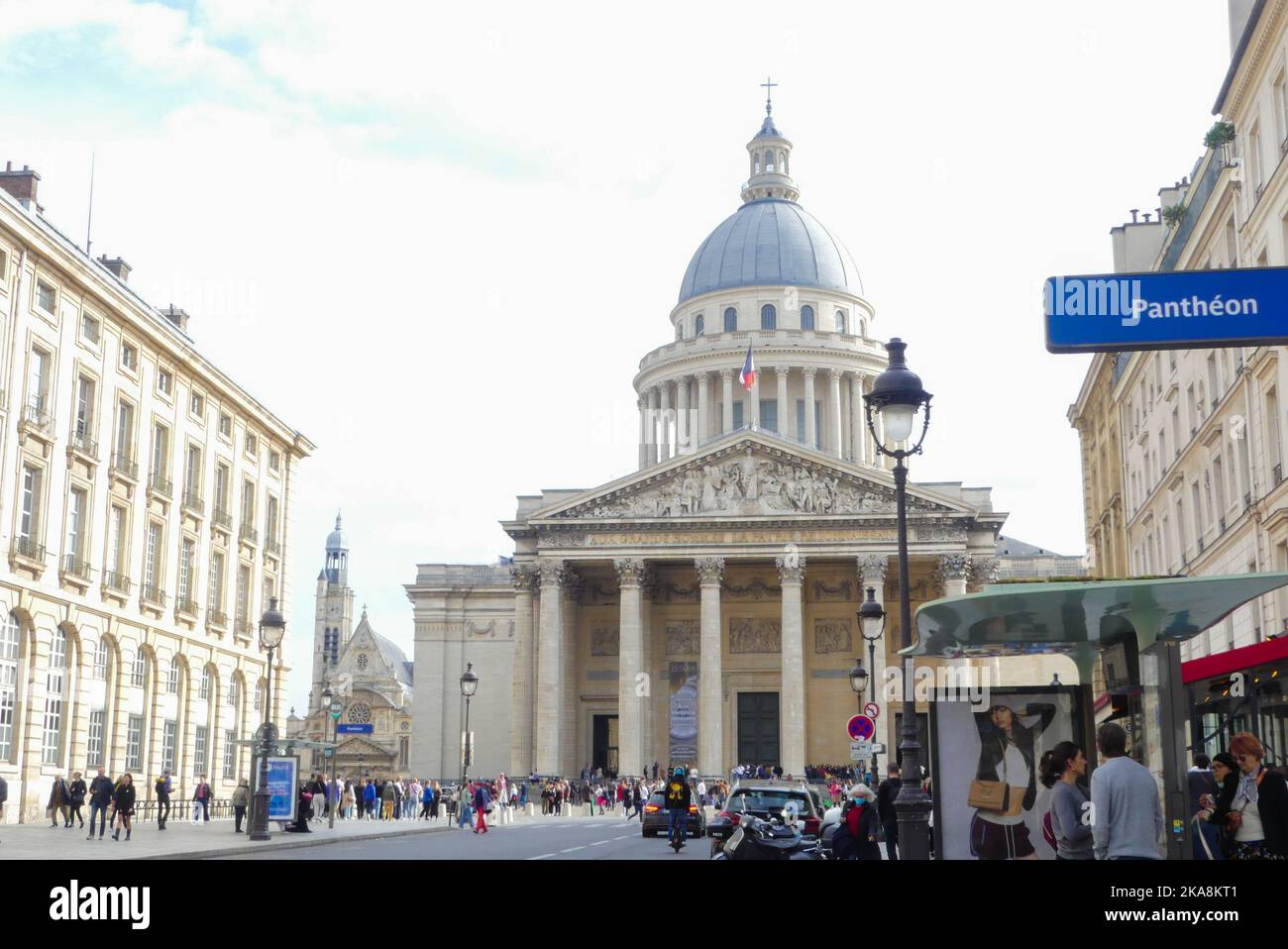 Paris, France. October 30. 2022. Famous church, the Pantheon, dating from the 18th century. Neo-classical style monument, places of memory. Stock Photo