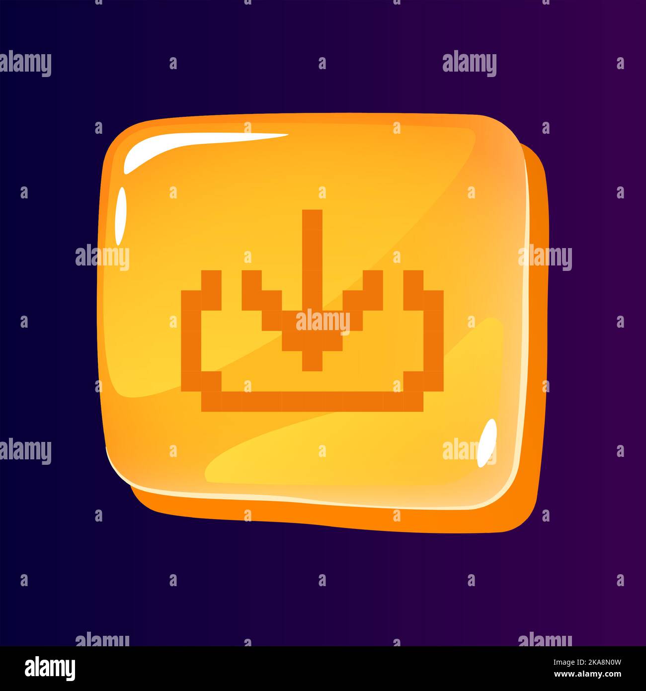 Download files glossy ui button with pixelated icon Stock Vector