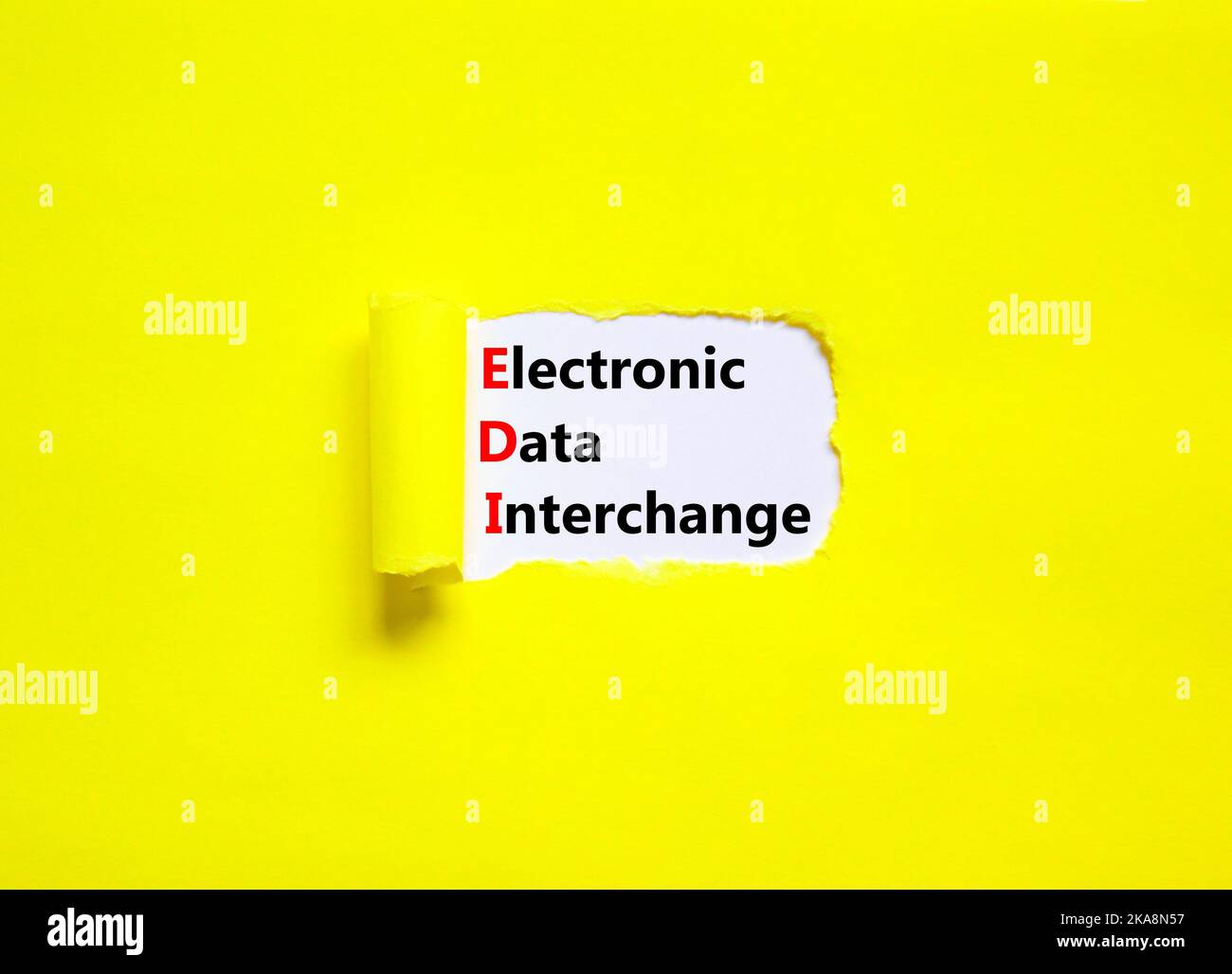 EDI electronic data interchange symbol. Concept words EDI electronic