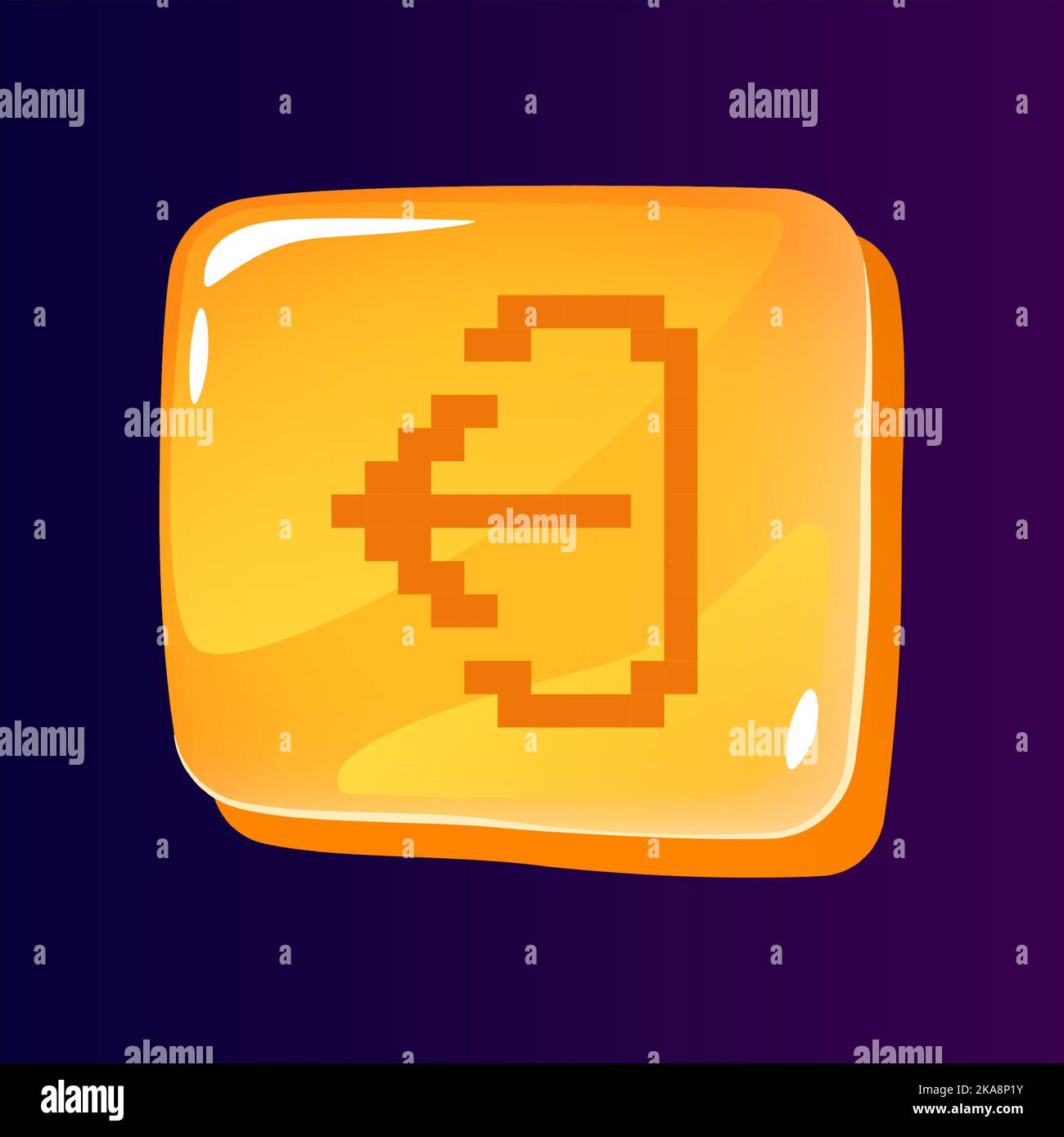 Logout glossy ui button with pixelated icon Stock Vector Image & Art ...