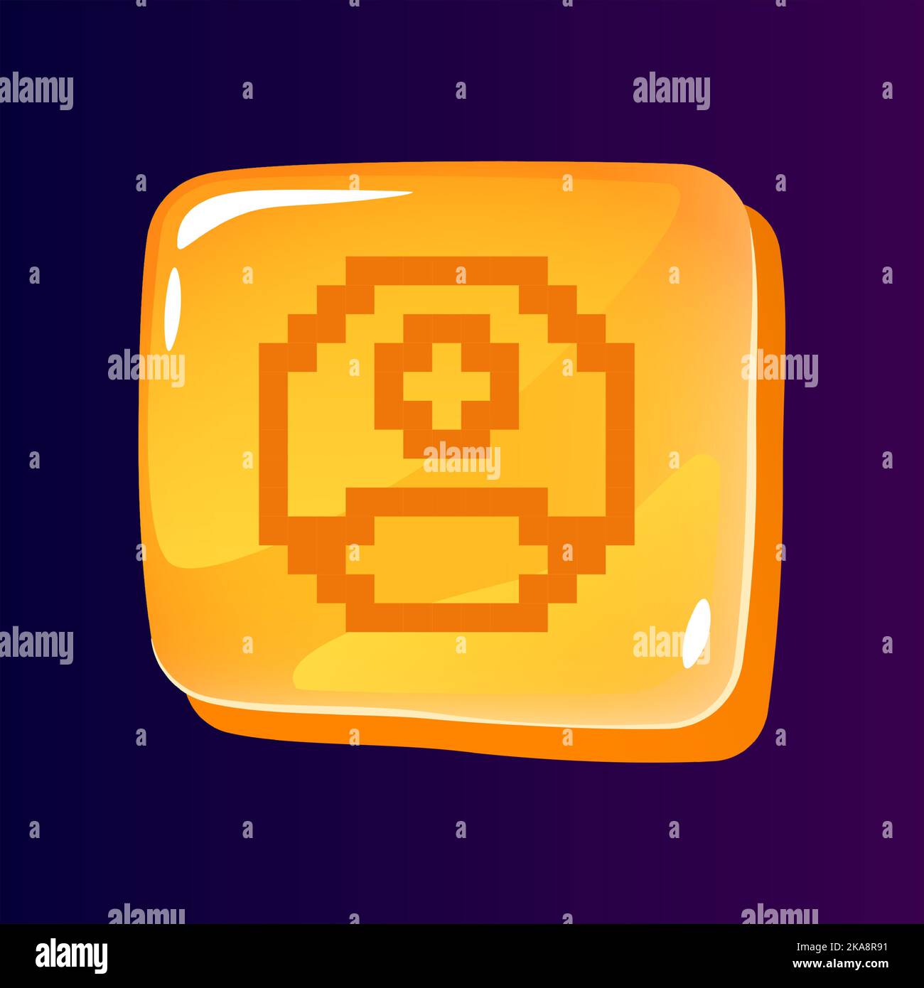 Personal page glossy ui button with pixelated icon Stock Vector Image ...