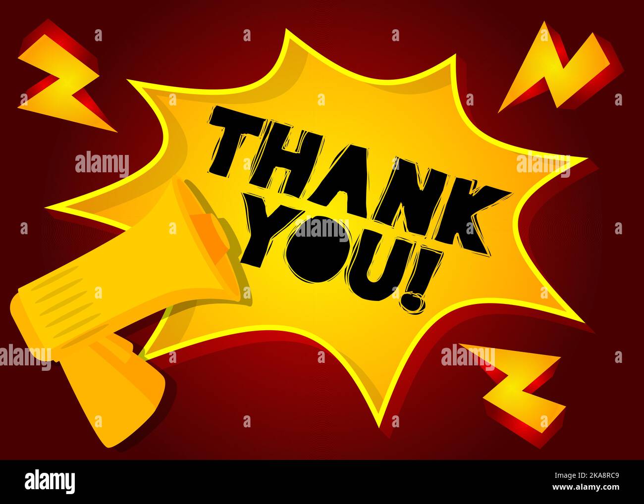 Thank You Text With Cartoon Megaphone Vector Announcement Illustration thank-you-text-with-cartoon-megaphone-vector-announcement-illustration
