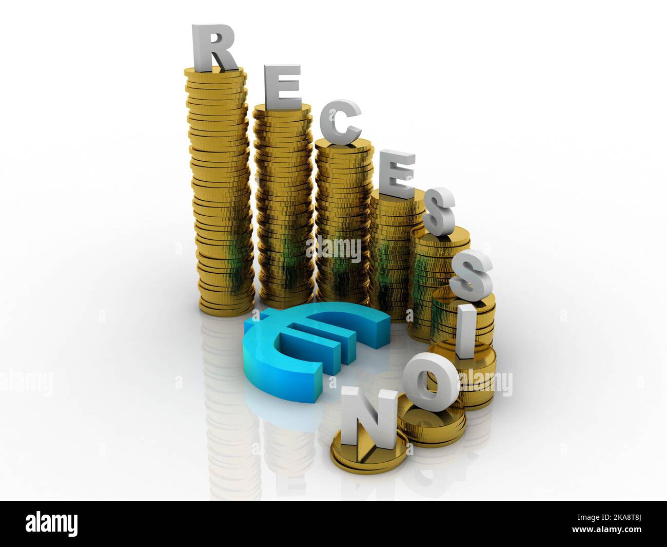 3D rendering euro currency symbol with gold coin Stock Photo - Alamy