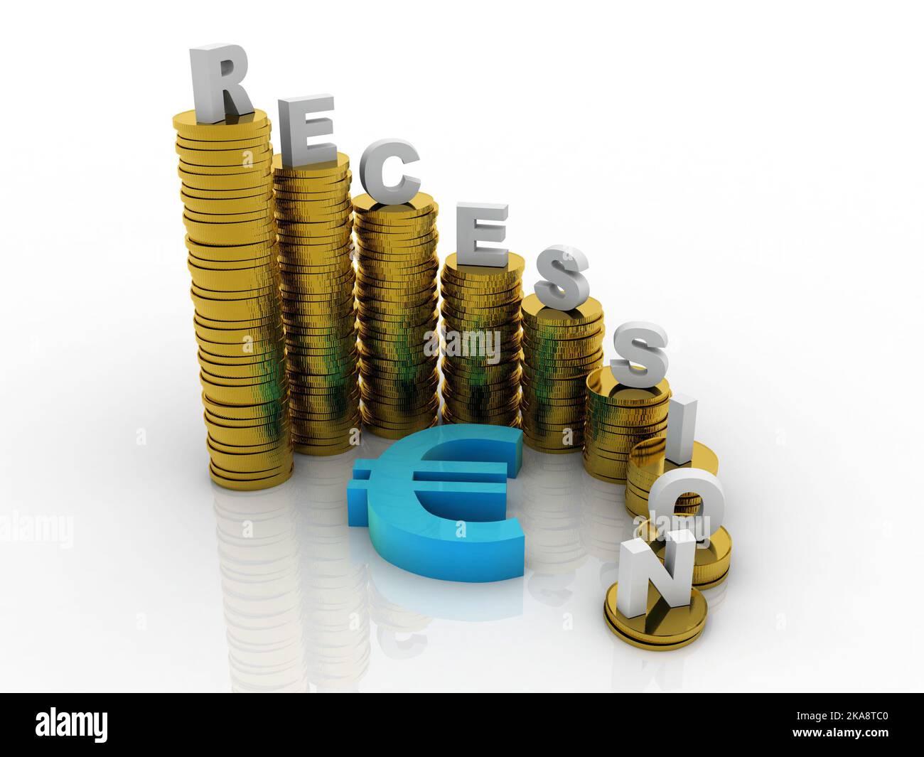 3D rendering euro currency symbol with gold coin Stock Photo - Alamy