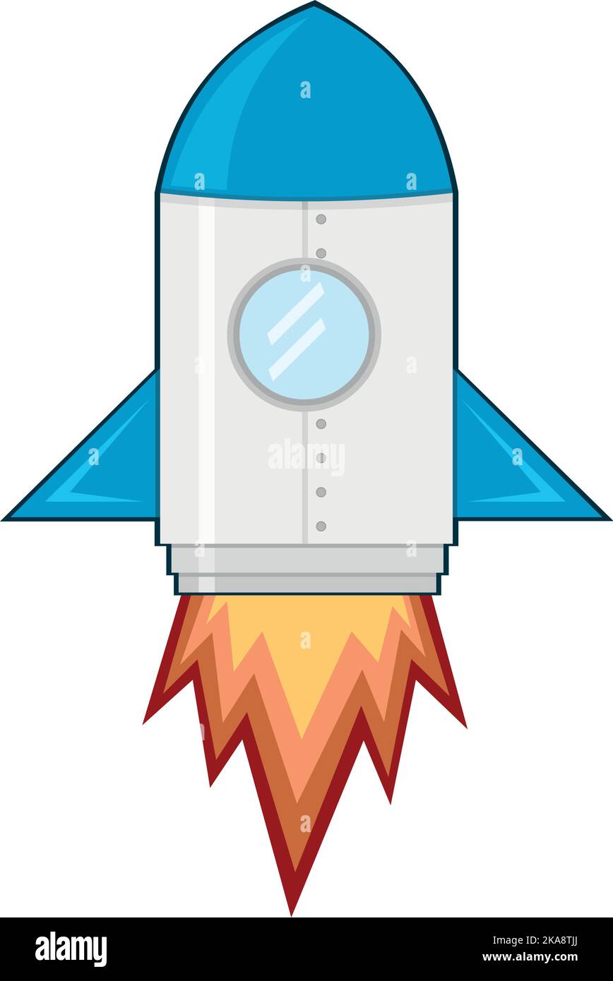 Vector illustration of a cartoon rocket Stock Vector