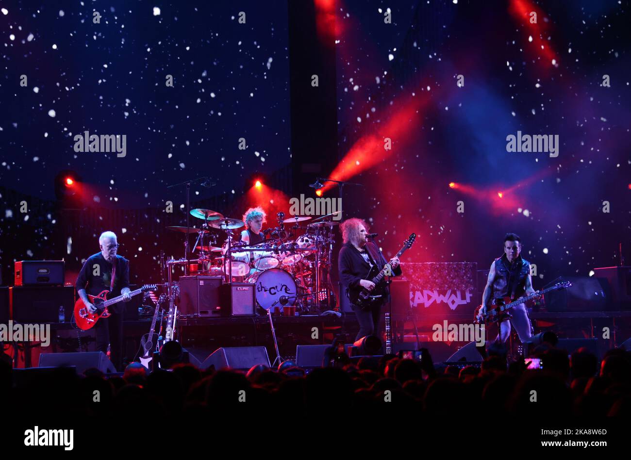 British band The Cure with the front man Robert Smith during their