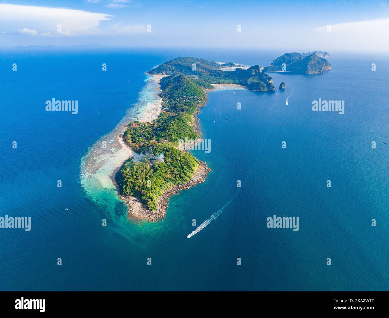 Aerial view of Laem Tong Beach or Laemtong bay in koh Phi Phi, Krabi,  Thailand Stock Photo - Alamy