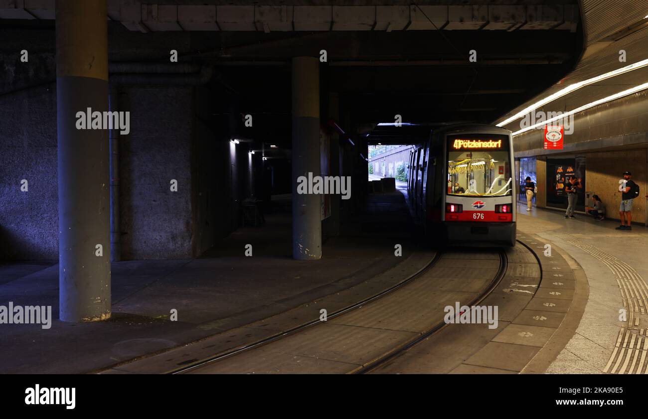 Wien, Straßenbahn, Verkehr, Die Wiener Linien betreiben das größte Verkehrsnetz Österreichs. Stock Photo