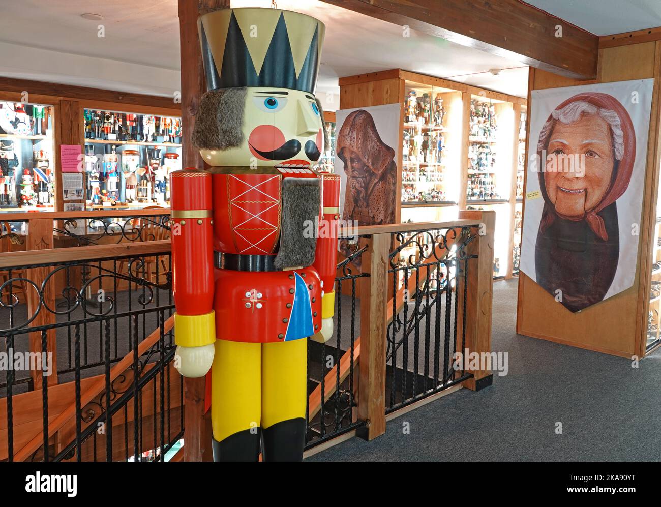 The world-famous Nutcracker Museum in Leavenworth, Washington, holds the world's largest collection of authentic German nutcrackers. Stock Photo