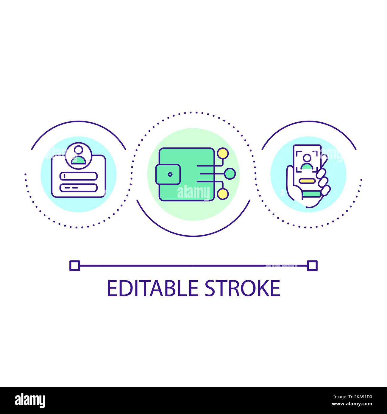 Create crypto wallet loop concept icon Stock Vector