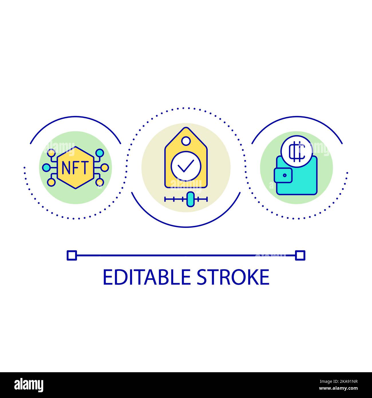 NFTs selling loop concept icon Stock Vector