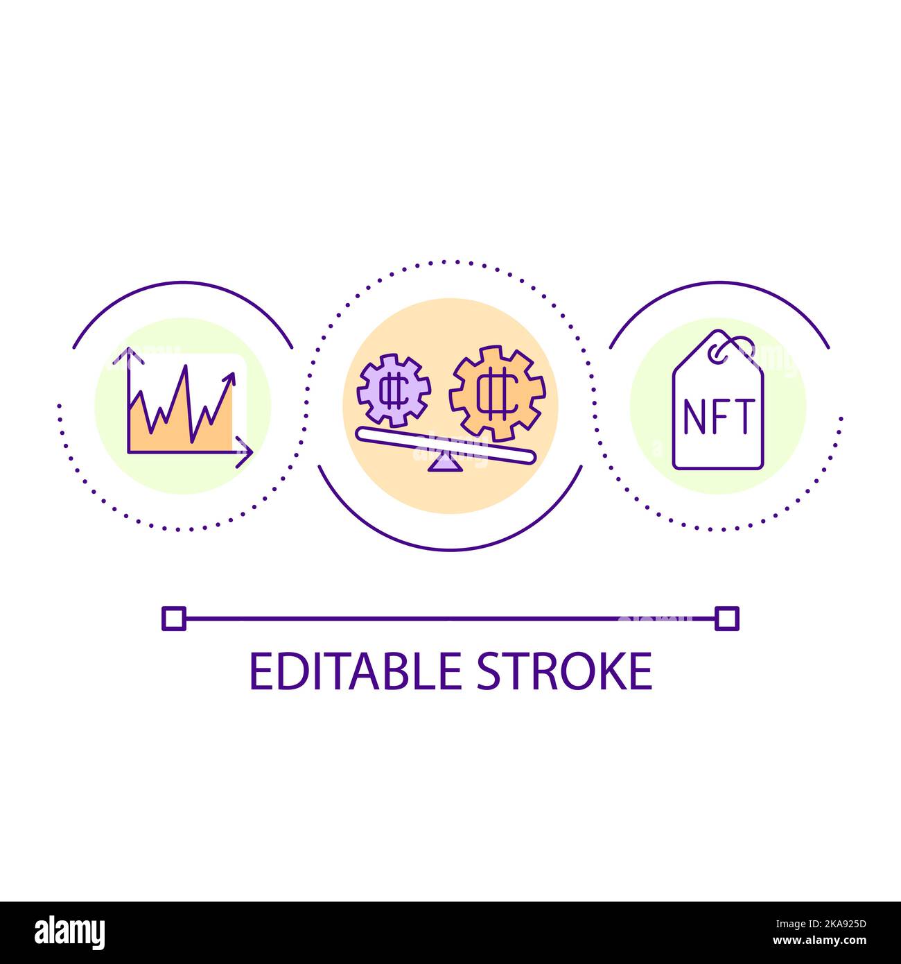 Risks of NFT industry loop concept icon Stock Vector