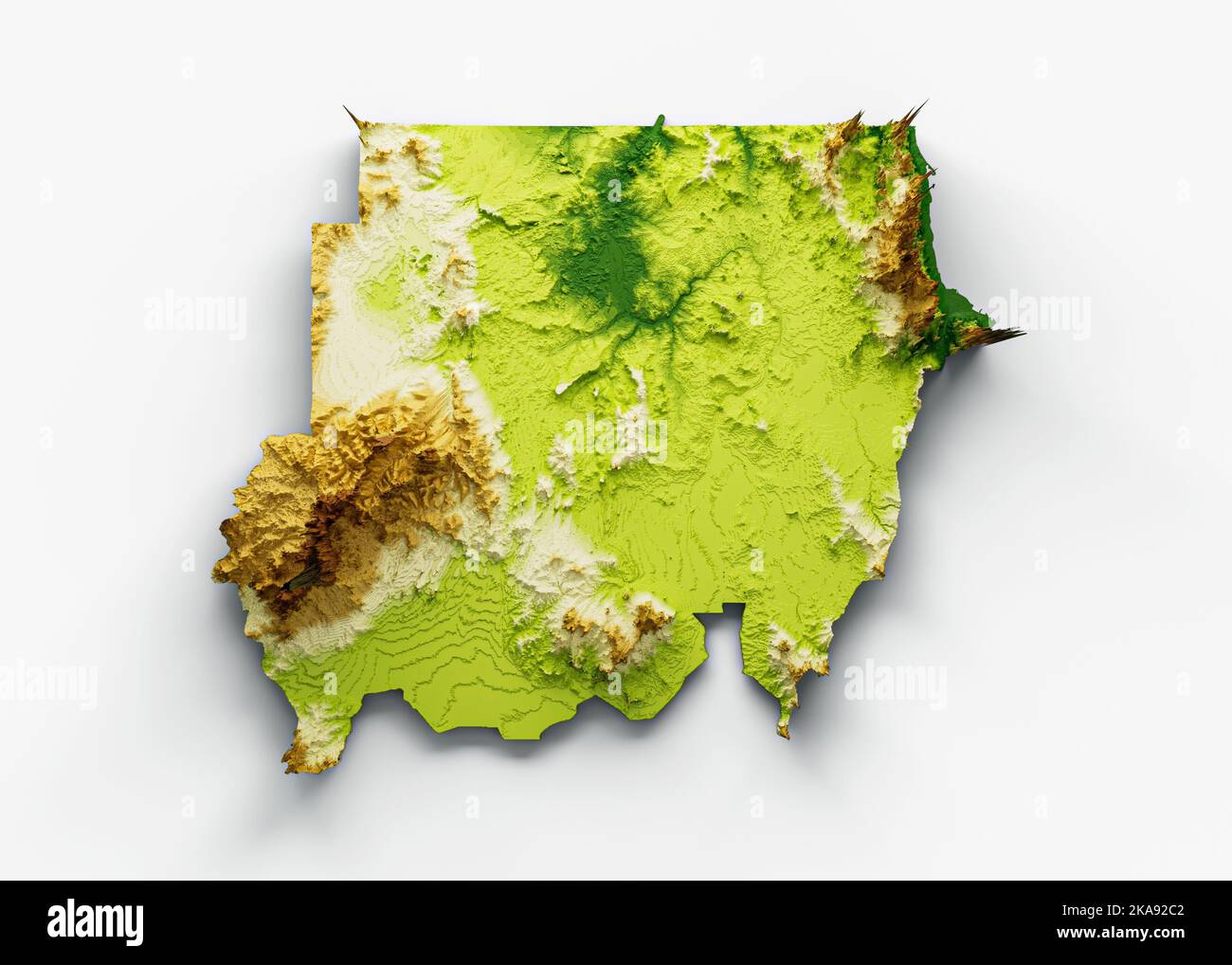 Sudan relief map hi-res stock photography and images - Alamy