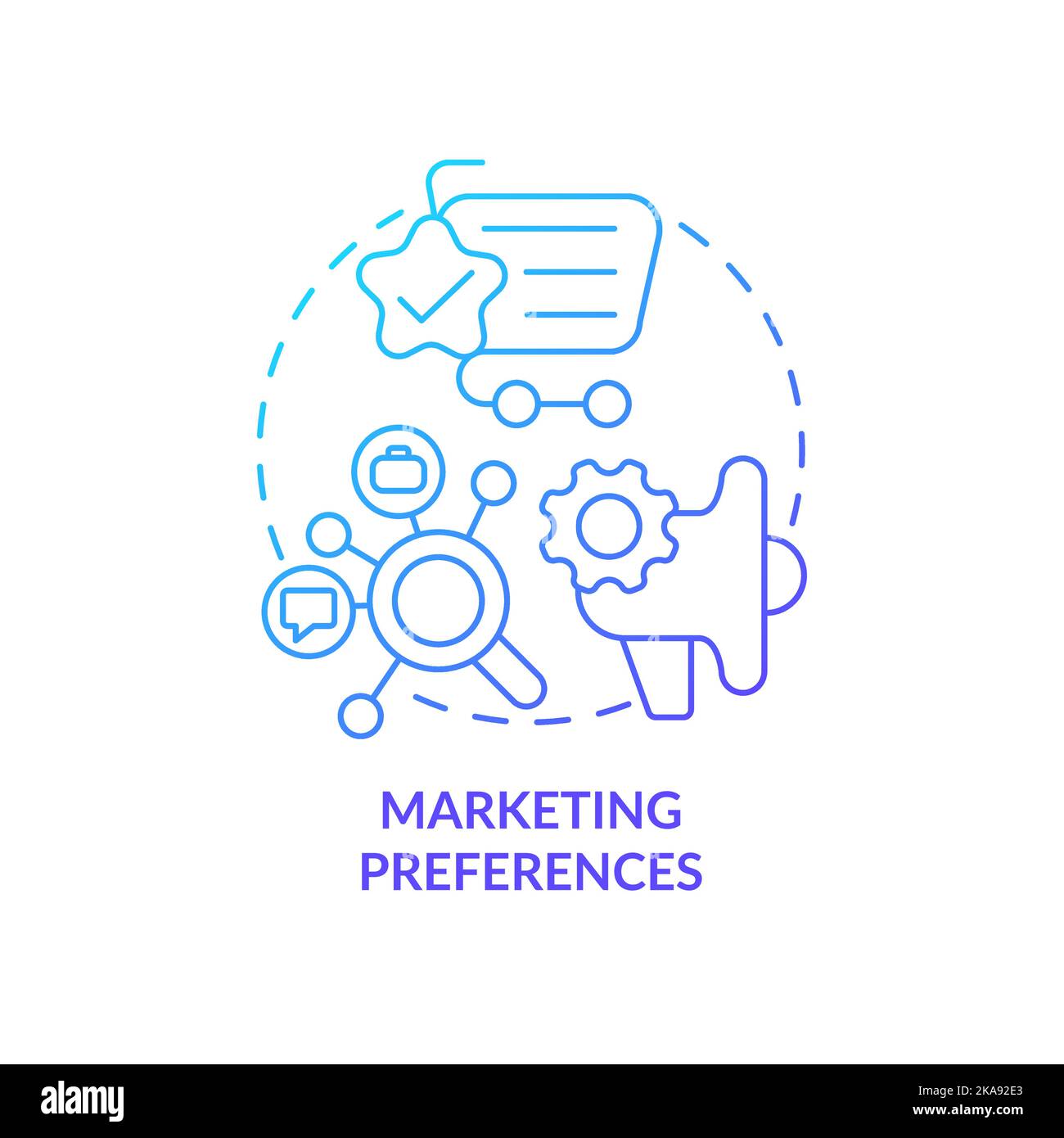 Choose relevant products and services blue gradient concept icon Stock Vector