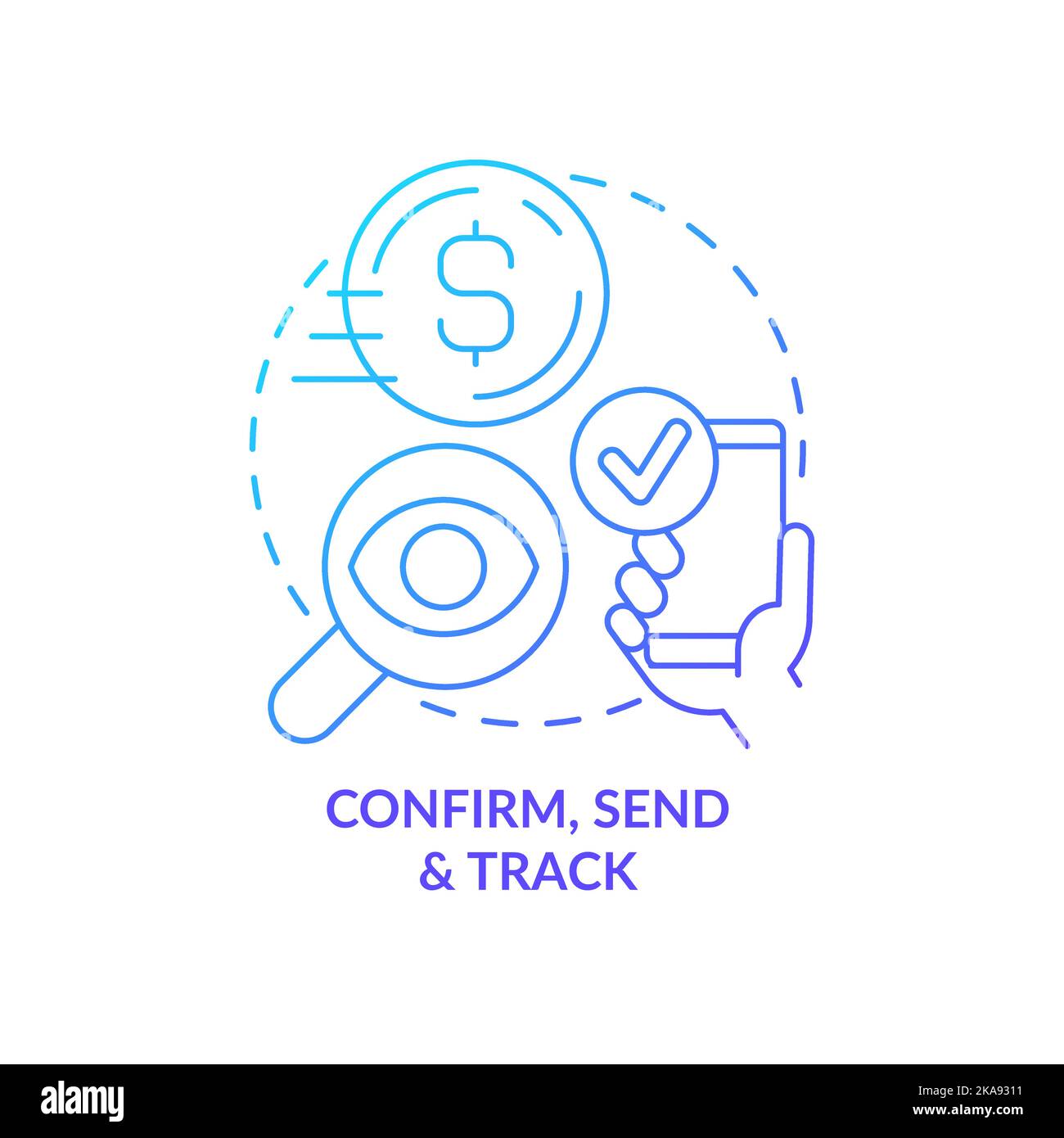 Transferring money blue gradient concept icon Stock Vector