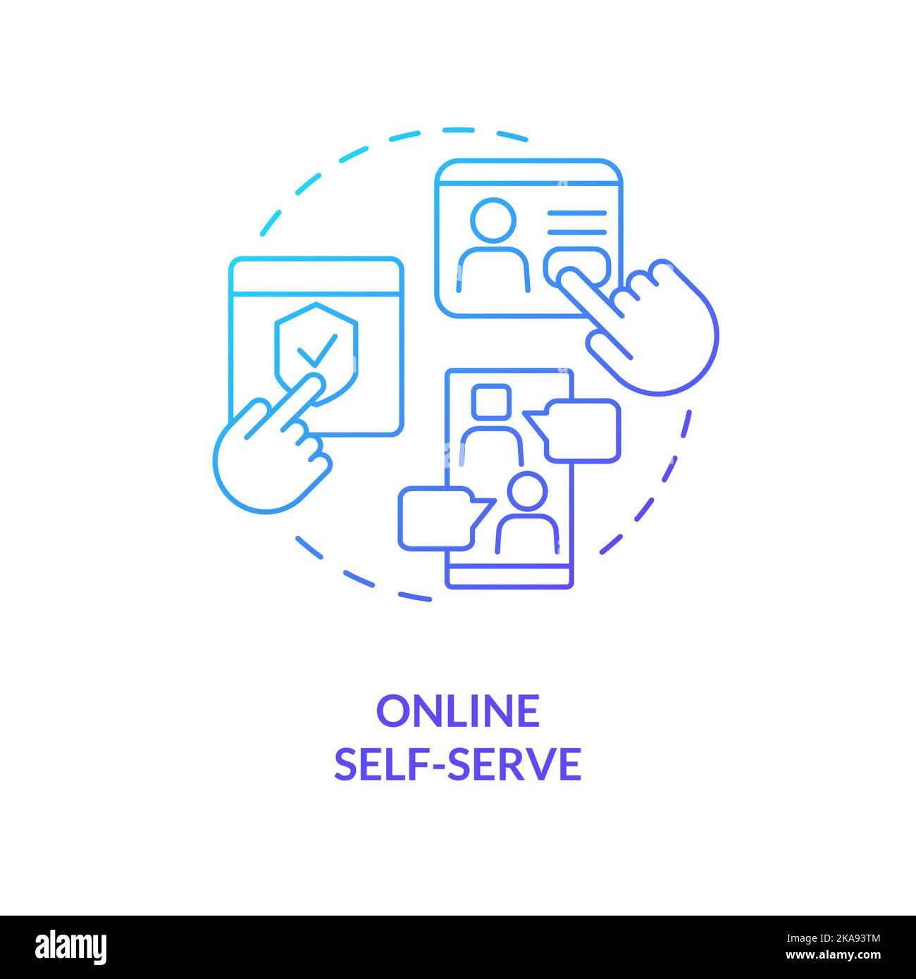 Online self service blue gradient concept icon Stock Vector