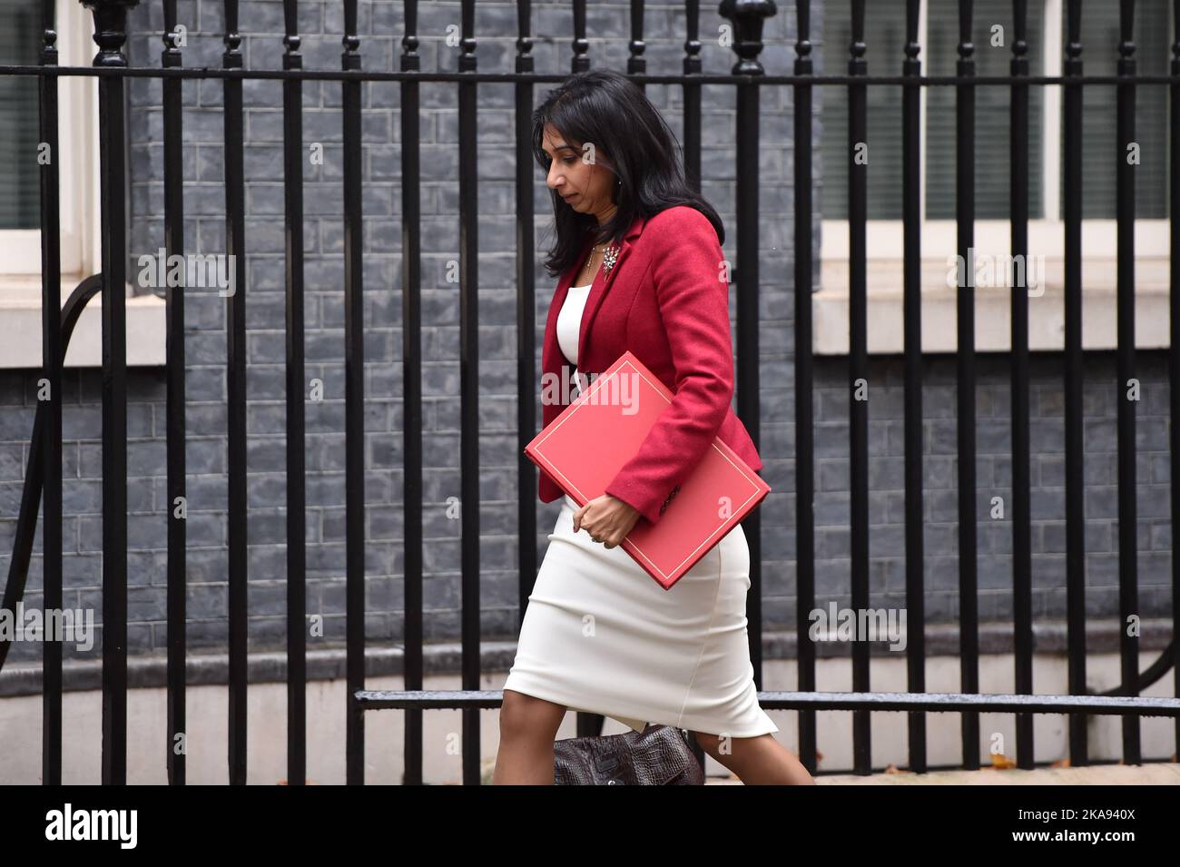 SUELLA BRAVERMAN, Home Secretary, at a cabinet meeting at 10 Downing Street London. Stock Photo