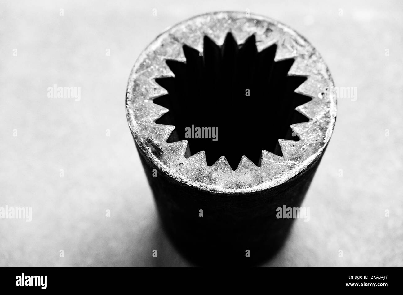 Cast metal mold used in glass blowing to form ribs into the shape Stock Photo Alamy