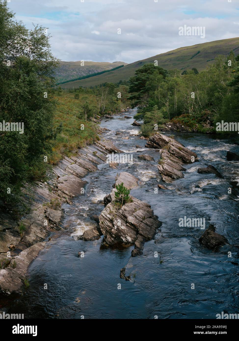 The Torridon mountain river of A' Ghairbhe in the Beinn Eighe national nature reserve, Wester Ross, Scotland UK Stock Photo