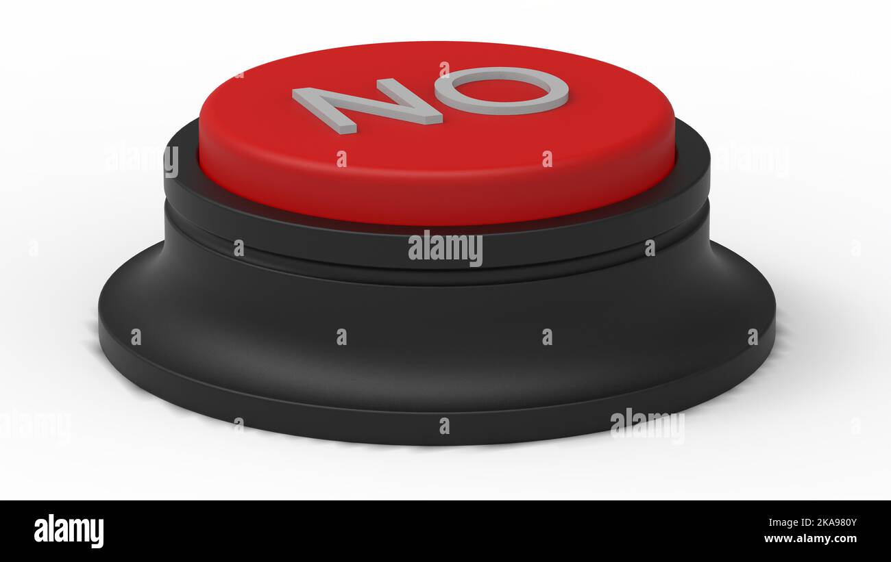 red no button isolated illustration 3d render Stock Photo - Alamy