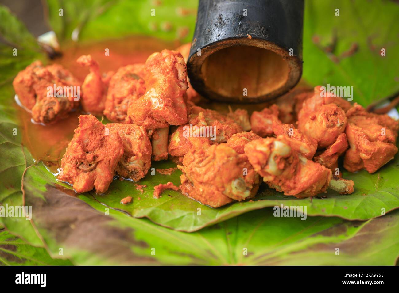 araku famous bamboo chicken ,bamboo biryani Stock Photo Alamy