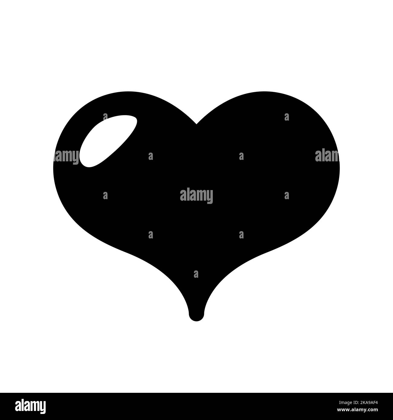 Black and White Heart Symbol or Sign. Vector Image Stock Vector Image