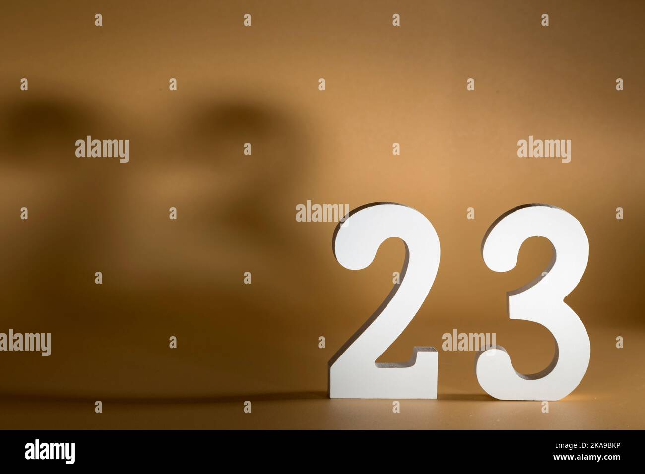 23 and its shadow projected on a neutral background, represents the ...