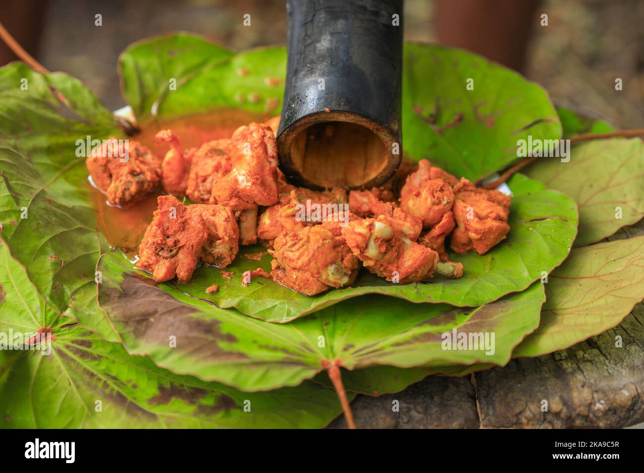 araku famous bamboo chicken ,bamboo biryani Stock Photo Alamy