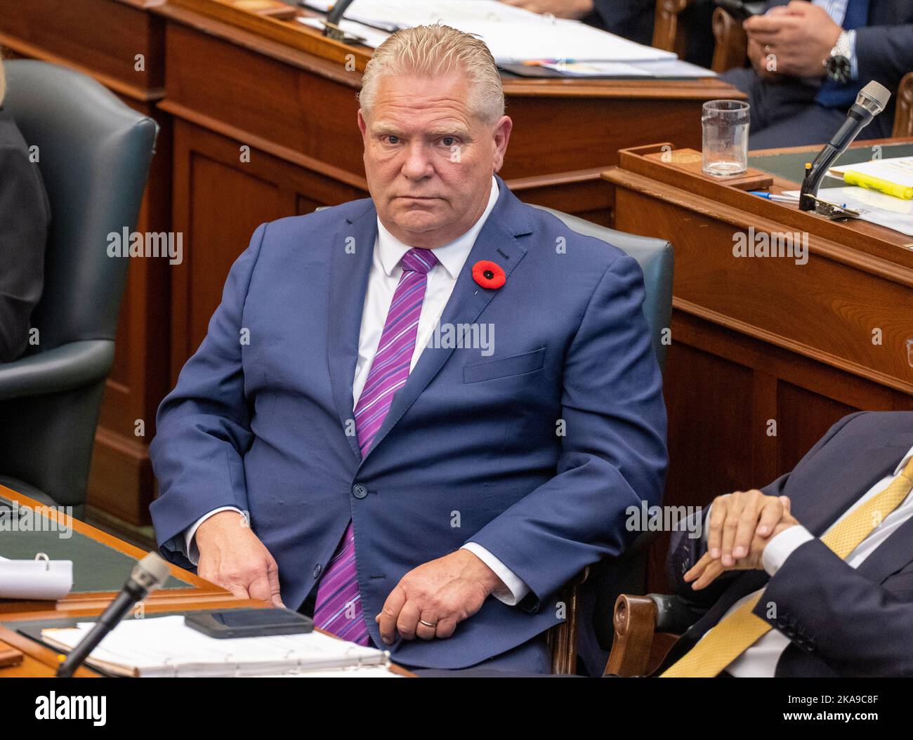 Ontario Premier Doug Ford sits in the Ontario Legislature during