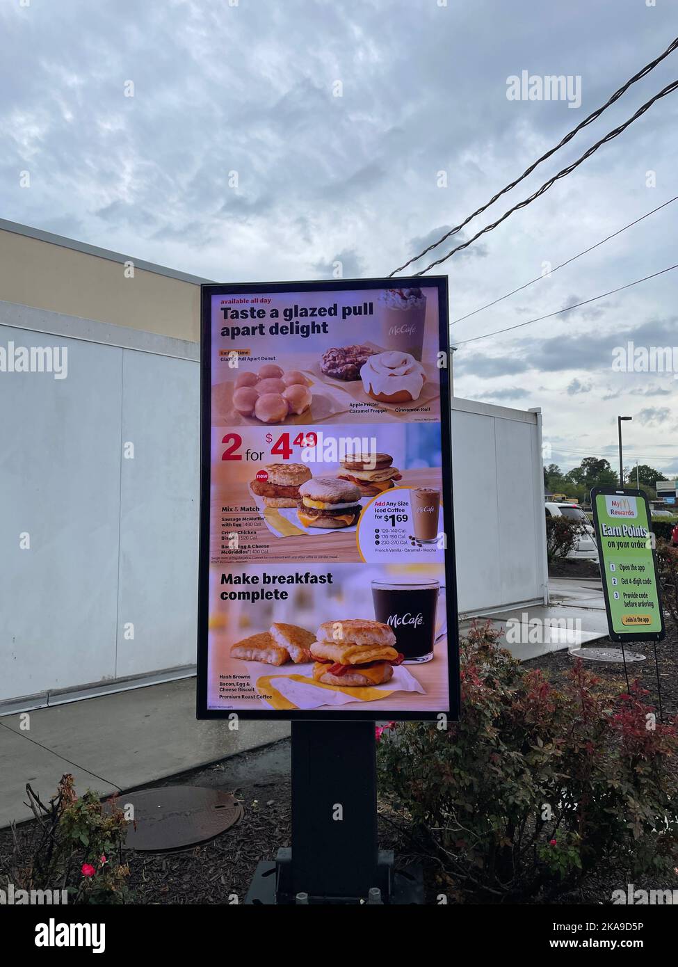 Augusta, Ga USA 04 18 22 McDonalds fast food signs breakfast