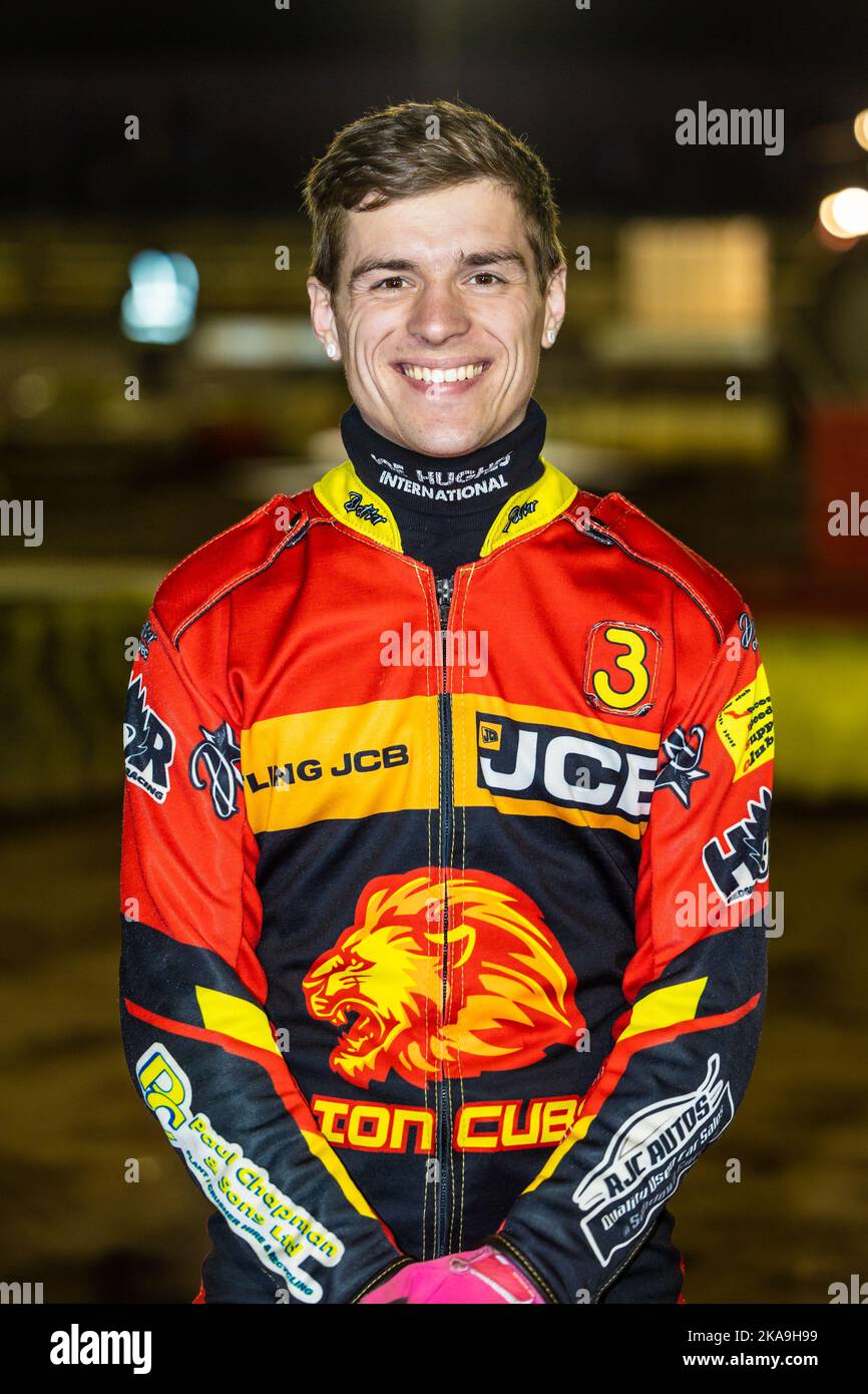 Connor Coles - Leicester Lion Cubs speedway rider.  Portrait. Stock Photo