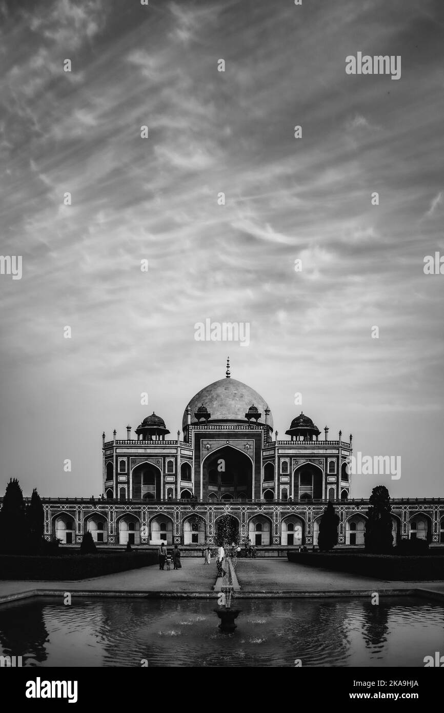 Tomb of humayun facade Black and White Stock Photos & Images - Alamy