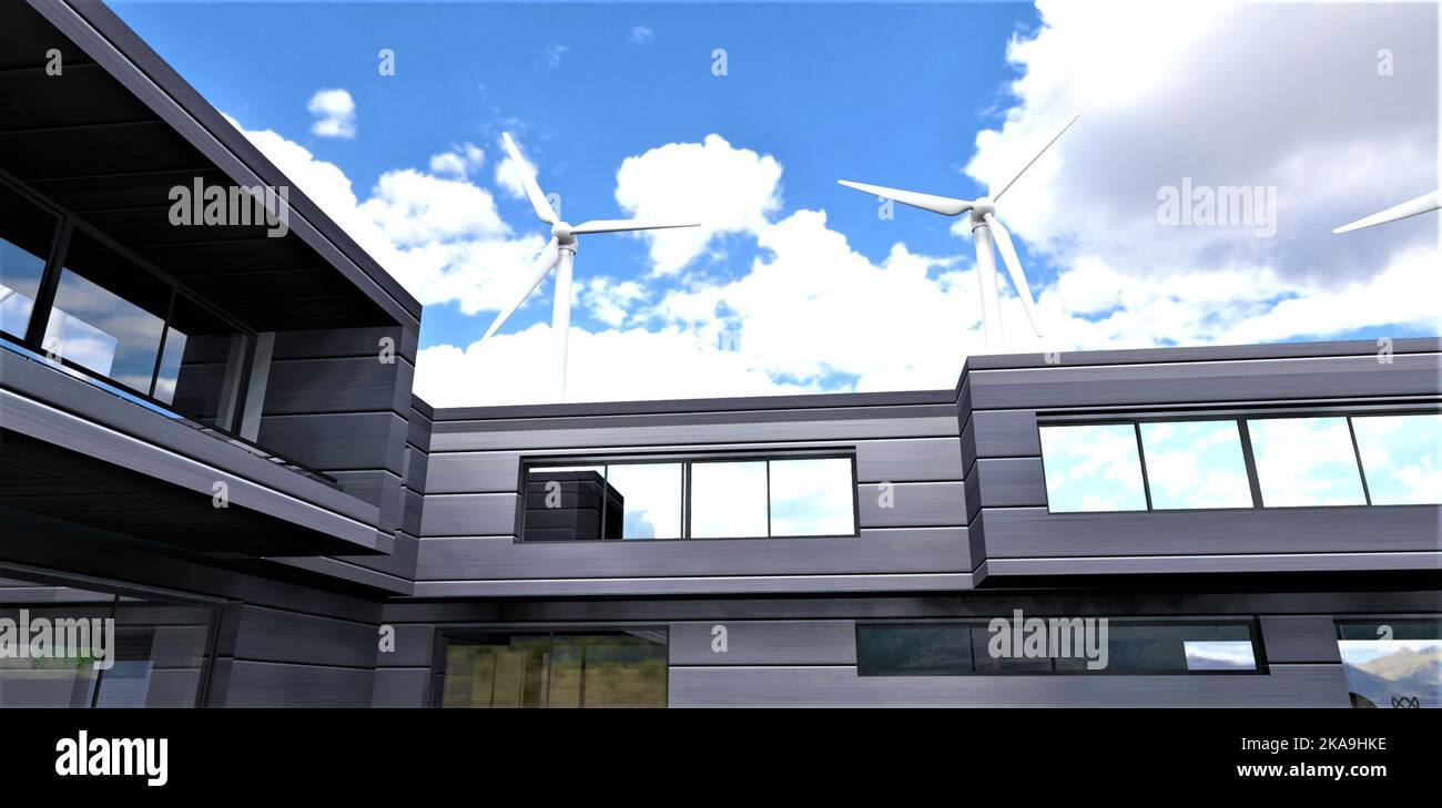 An innovative house with its own wind farm, consisting of lownoise